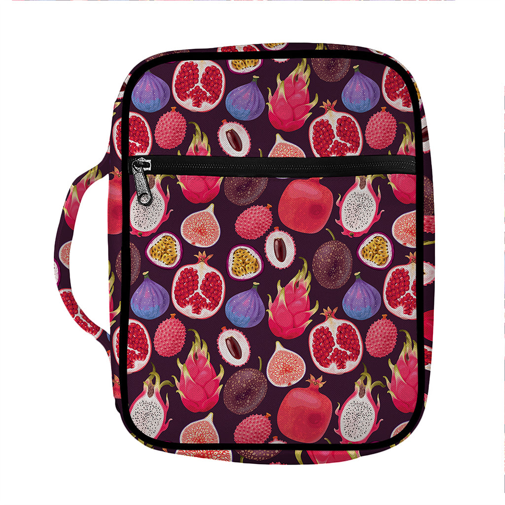 Tropical Summer Fruits Pattern Print Front Pocket Bible Bag
