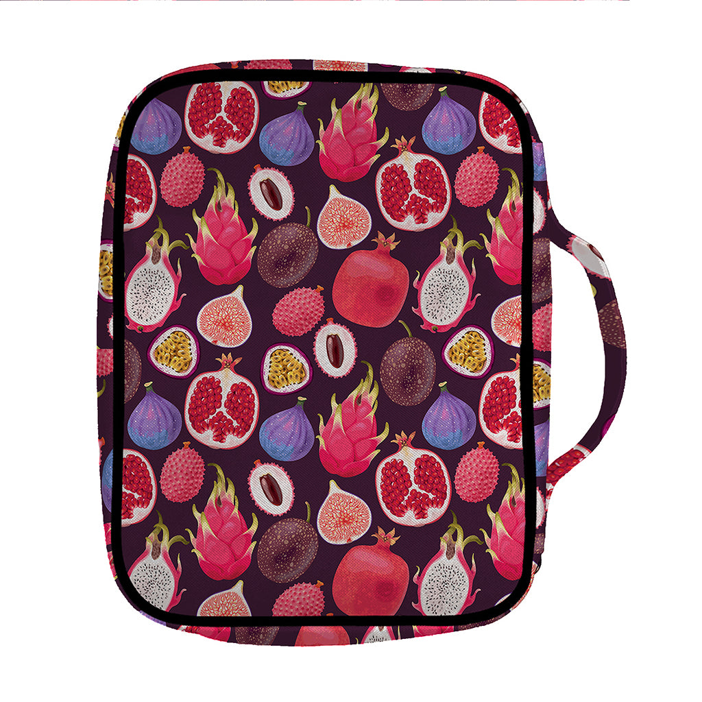 Tropical Summer Fruits Pattern Print Front Pocket Bible Bag