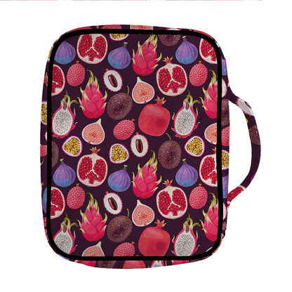 Tropical Summer Fruits Pattern Print Front Pocket Bible Bag