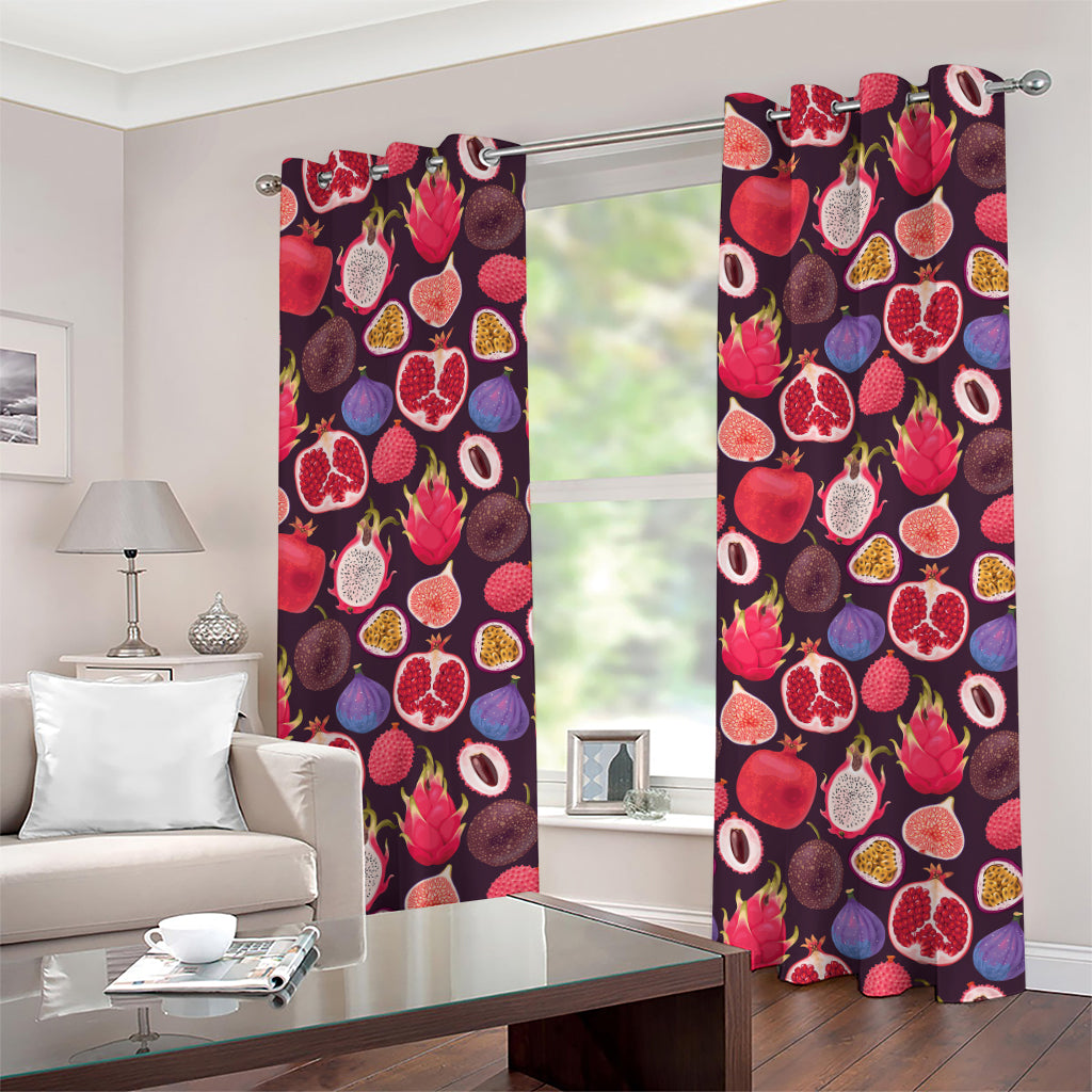 Tropical Summer Fruits Pattern Print Grommet Curtains