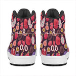 Tropical Summer Fruits Pattern Print High Top Leather Sneakers