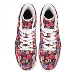 Tropical Summer Fruits Pattern Print High Top Leather Sneakers