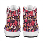 Tropical Summer Fruits Pattern Print High Top Leather Sneakers