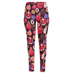 Tropical Summer Fruits Pattern Print High-Waisted Pocket Leggings