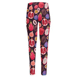 Tropical Summer Fruits Pattern Print High-Waisted Pocket Leggings