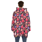 Tropical Summer Fruits Pattern Print Hoodie Blanket