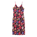 Tropical Summer Fruits Pattern Print Jersey Midi Cami Dress
