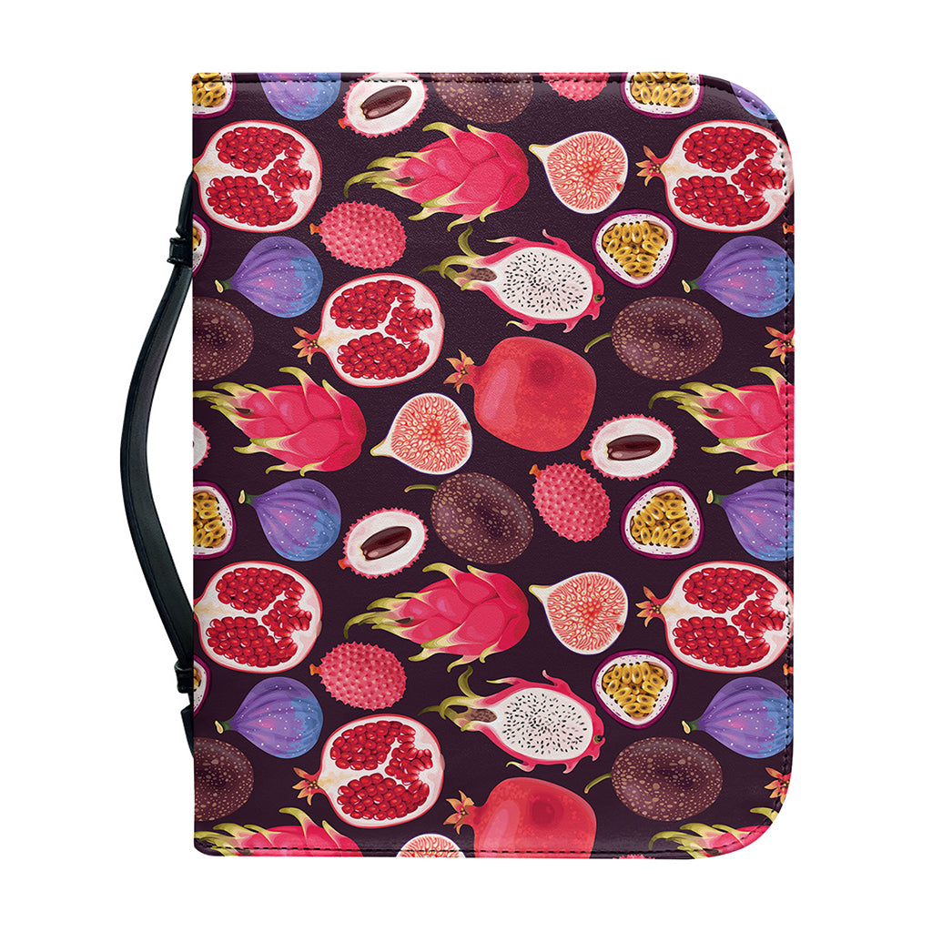 Tropical Summer Fruits Pattern Print Leather Bible Cover