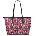Tropical Summer Fruits Pattern Print Leather Tote Bag With Zipper