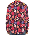 Tropical Summer Fruits Pattern Print Long Sleeve Baseball Jersey