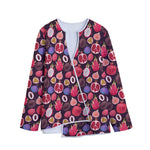 Tropical Summer Fruits Pattern Print Long Sleeve Short Coat