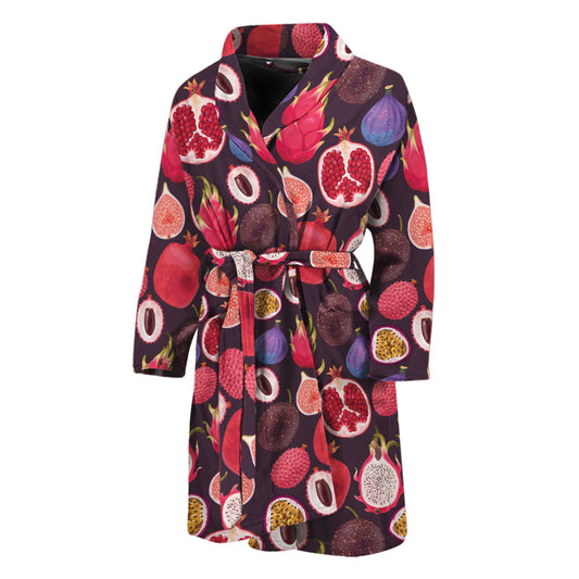 Tropical Summer Fruits Pattern Print Men's Bathrobe