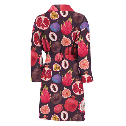 Tropical Summer Fruits Pattern Print Men's Bathrobe