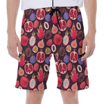 Tropical Summer Fruits Pattern Print Men's Beach Shorts