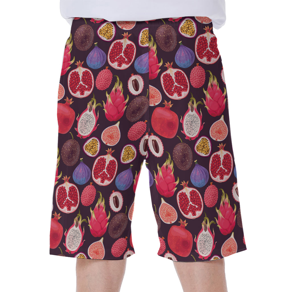 Tropical Summer Fruits Pattern Print Men's Beach Shorts