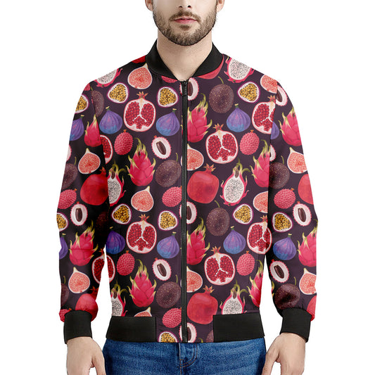 Tropical Summer Fruits Pattern Print Men's Bomber Jacket
