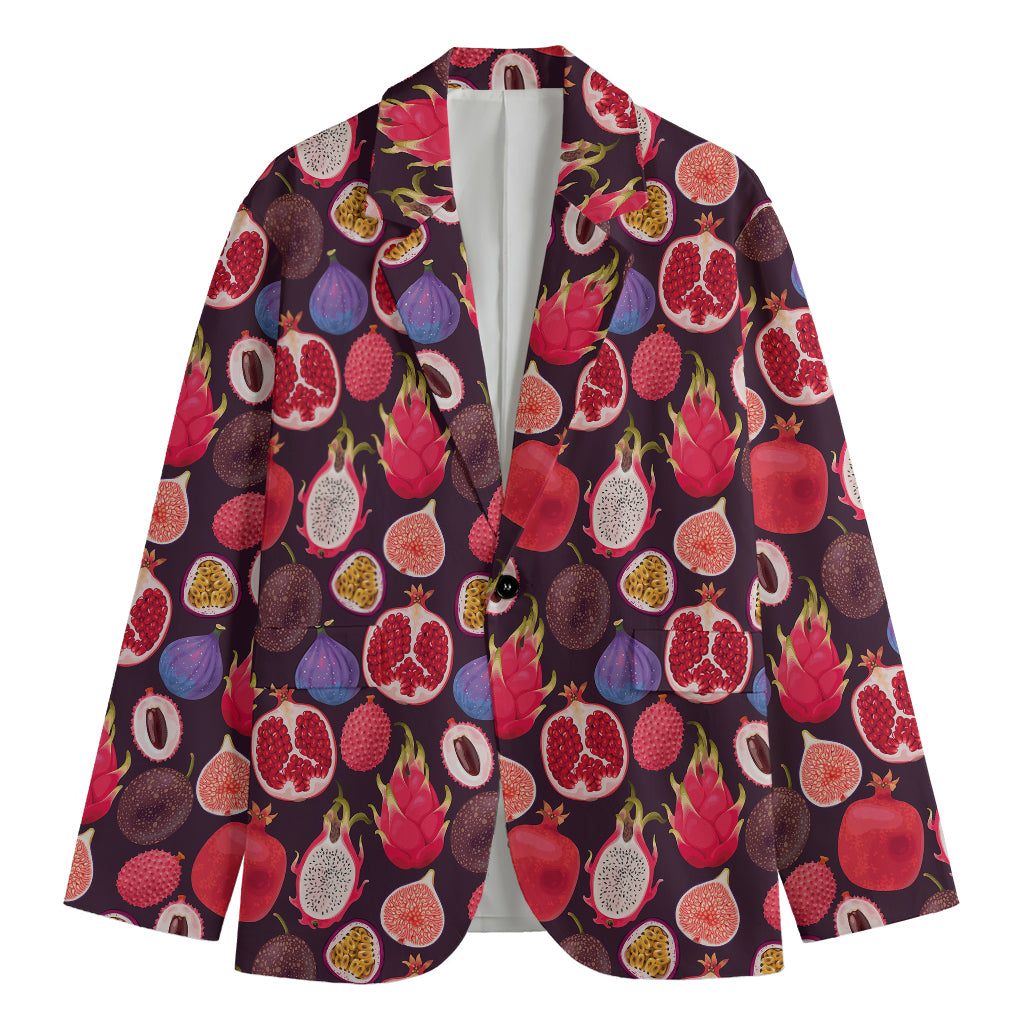Tropical Summer Fruits Pattern Print Men's Cotton Blazer