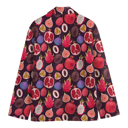 Tropical Summer Fruits Pattern Print Men's Cotton Blazer