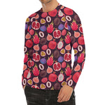 Tropical Summer Fruits Pattern Print Men's Long Sleeve Rash Guard