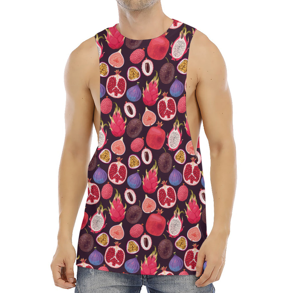 Tropical Summer Fruits Pattern Print Men's Muscle Tank Top