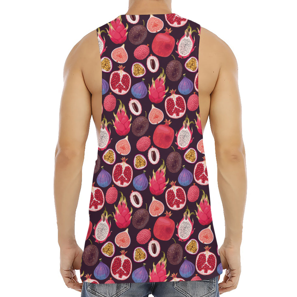 Tropical Summer Fruits Pattern Print Men's Muscle Tank Top