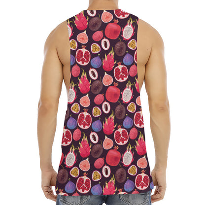Tropical Summer Fruits Pattern Print Men's Muscle Tank Top