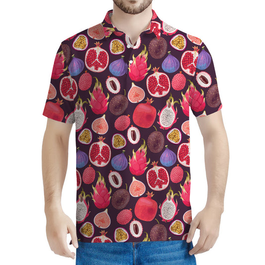 Tropical Summer Fruits Pattern Print Men's Polo Shirt