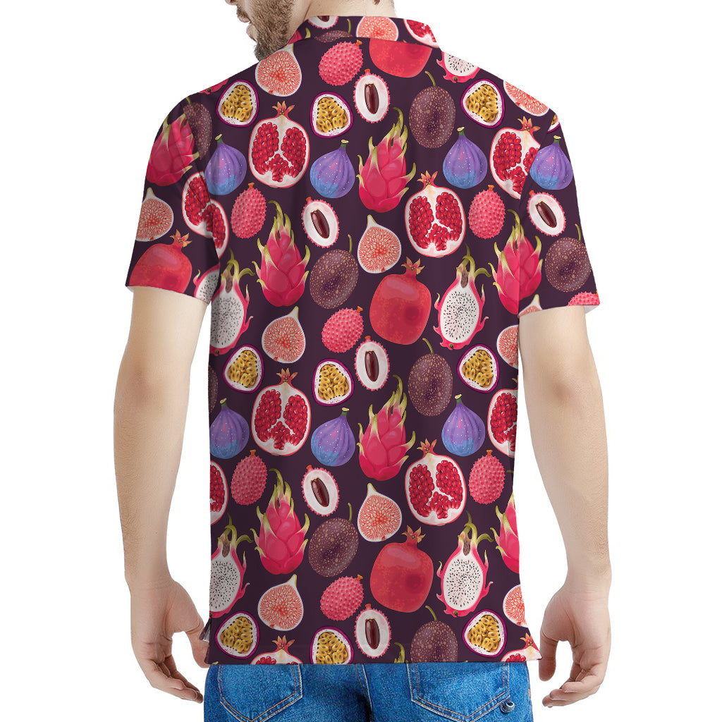 Tropical Summer Fruits Pattern Print Men's Polo Shirt