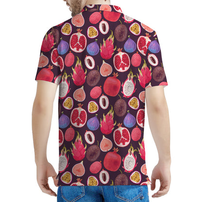 Tropical Summer Fruits Pattern Print Men's Polo Shirt