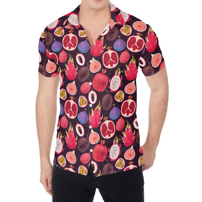 Tropical Summer Fruits Pattern Print Men's Shirt