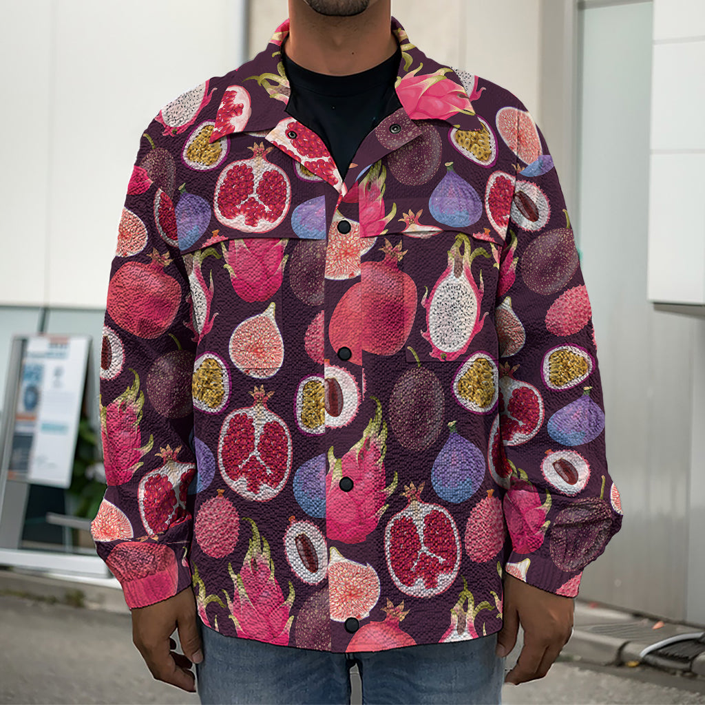 Tropical Summer Fruits Pattern Print Men's Shirt Jacket