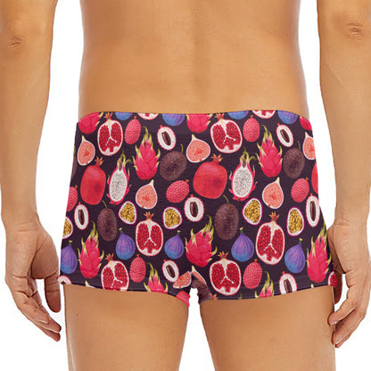 Tropical Summer Fruits Pattern Print Men's Short Boxer Briefs