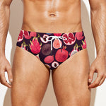 Tropical Summer Fruits Pattern Print Men's Swim Briefs