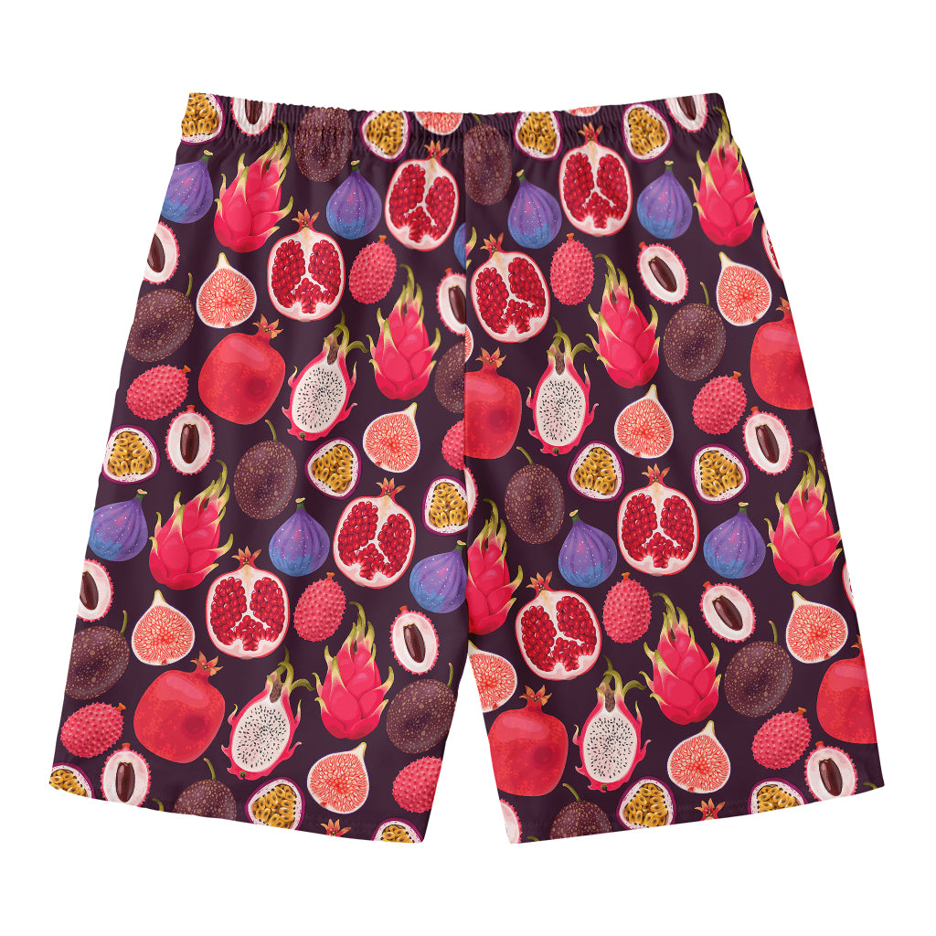 Tropical Summer Fruits Pattern Print Men's Swim Trunks