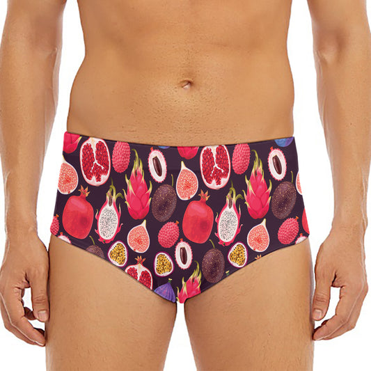 Tropical Summer Fruits Pattern Print Men's Triangle Swim Briefs
