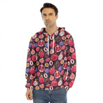 Tropical Summer Fruits Pattern Print Men's Velvet Pullover Hoodie