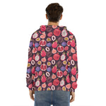 Tropical Summer Fruits Pattern Print Men's Velvet Pullover Hoodie