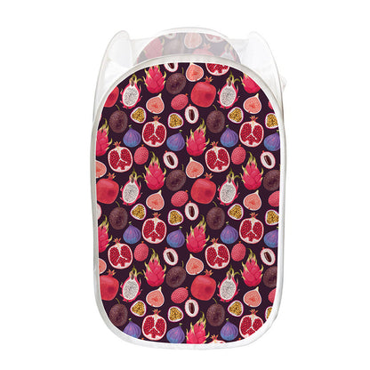 Tropical Summer Fruits Pattern Print Mesh Laundry Hamper