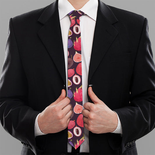 Tropical Summer Fruits Pattern Print Necktie