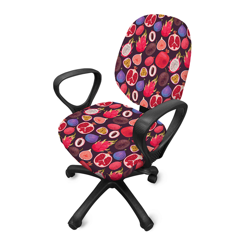 Tropical Summer Fruits Pattern Print Office Chair Cover