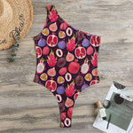 Tropical Summer Fruits Pattern Print One Shoulder Bodysuit