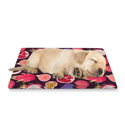 Tropical Summer Fruits Pattern Print Pet Cooling Mat Cover