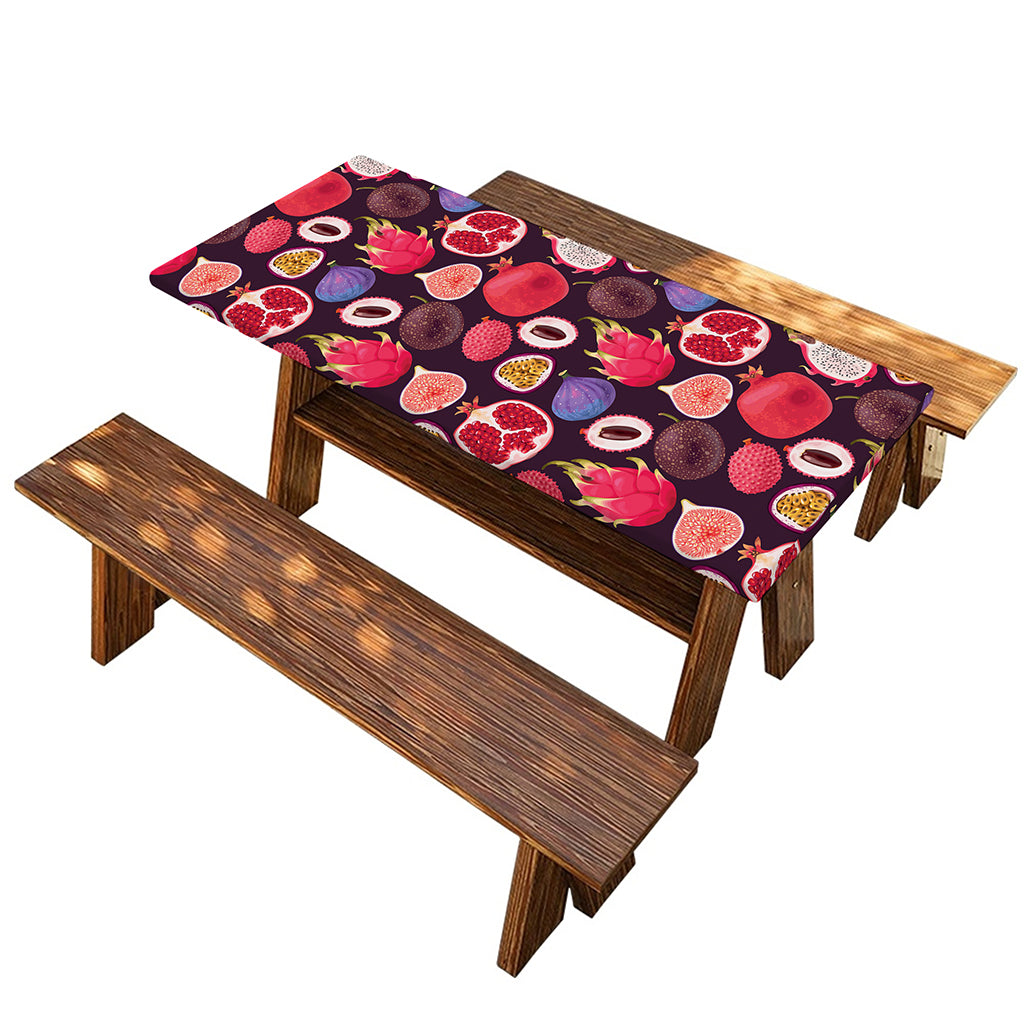 Tropical Summer Fruits Pattern Print Picnic Table Cover