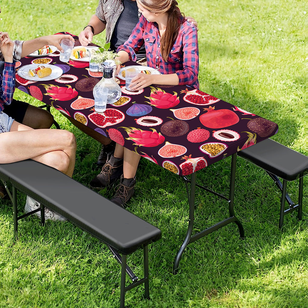 Tropical Summer Fruits Pattern Print Picnic Table Cover