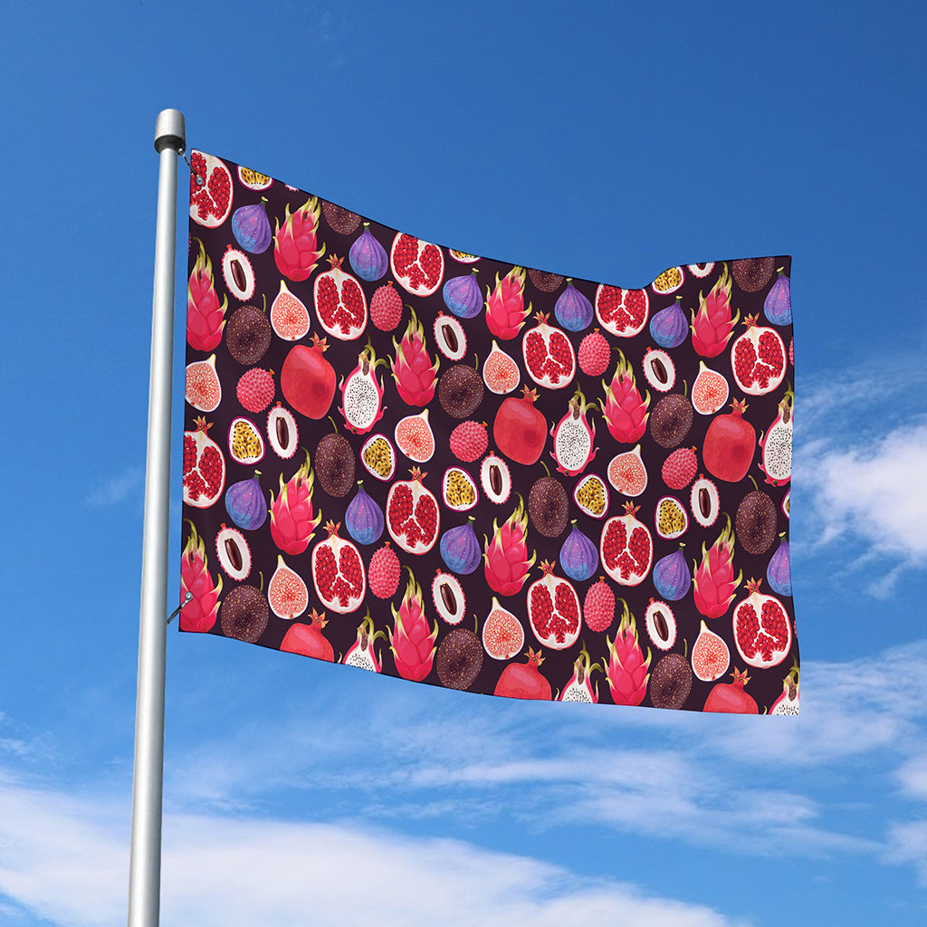 Tropical Summer Fruits Pattern Print Polyester Flag