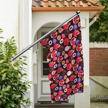 Tropical Summer Fruits Pattern Print Polyester Flag