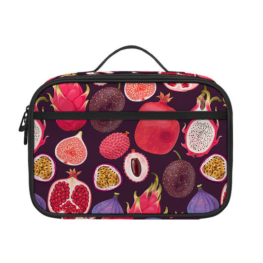 Tropical Summer Fruits Pattern Print Portable Lunch Bag