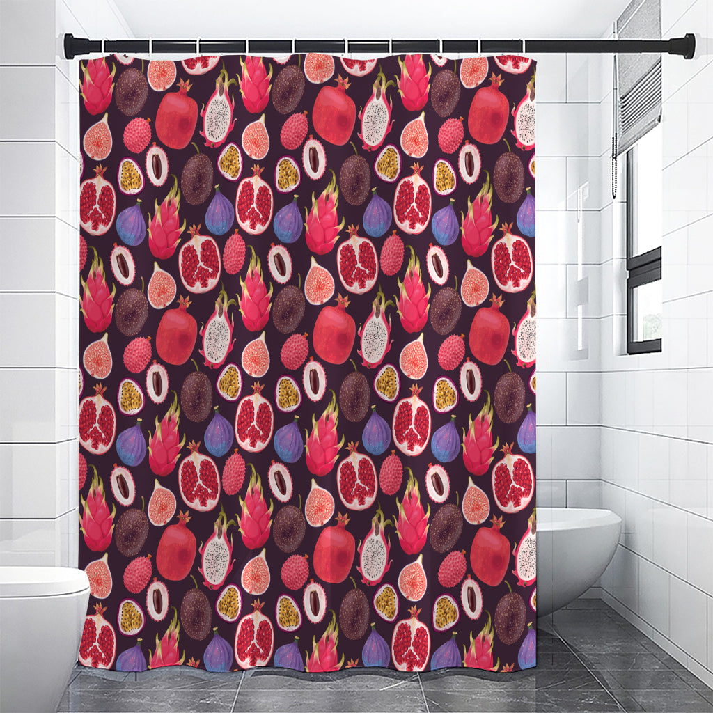 Tropical Summer Fruits Pattern Print Premium Shower Curtain