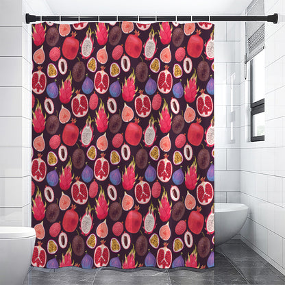 Tropical Summer Fruits Pattern Print Premium Shower Curtain