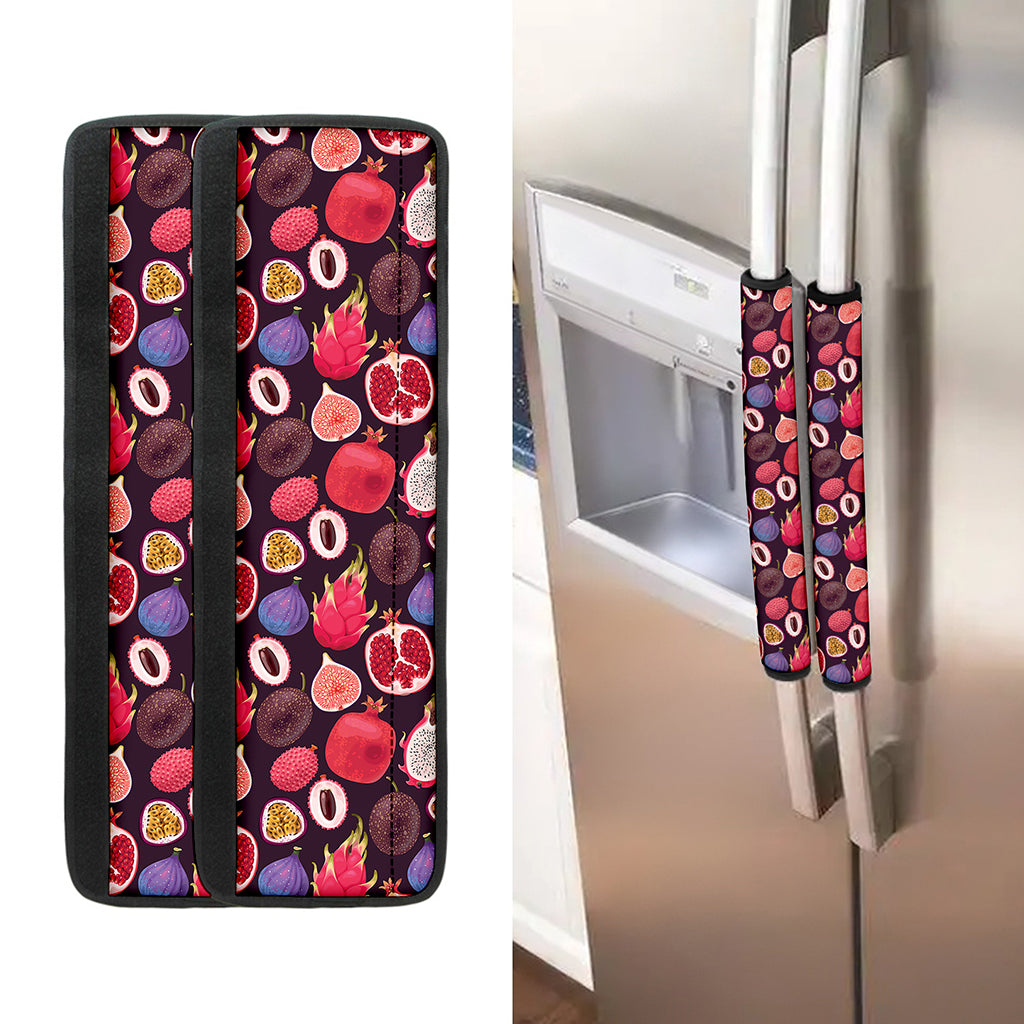 Tropical Summer Fruits Pattern Print Refrigerator Handle Covers